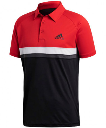 Adidas Men's Club Colorblock Polo Scarlet CE1421