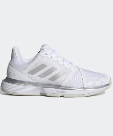 Adidas Women's CourtJam Bounce Shoes WIDE White/Silver EE6162