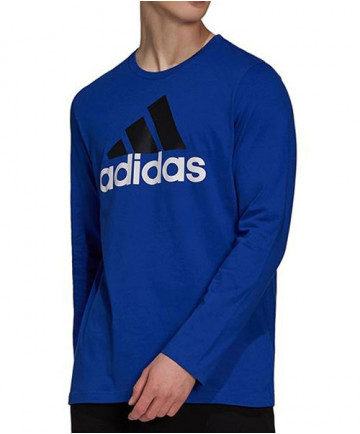 Adidas Men's Badge of Sport Long Sleeve Tee-Bold Blue H14624