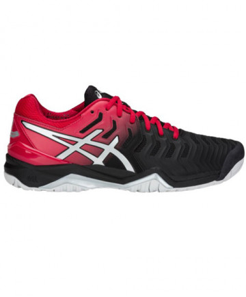 Asics Men's Gel Resolution 7 Shoes Black/Red/Silver E701Y-001