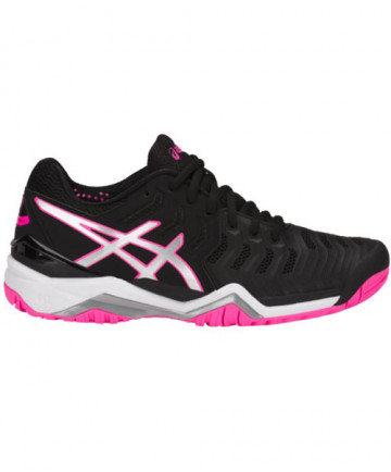 Asics Women's Gel Resolution 7 Shoes Black/Silver/Pink E751Y-9093