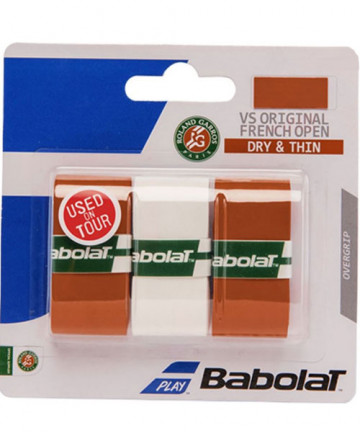 Babolat VS Roland Garros Overgrips 3-Pack White/Red 653041-286