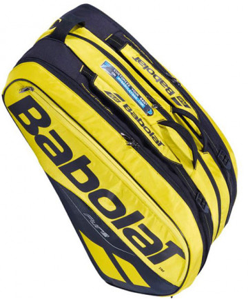 Babolat Pure Aero Racquet Holder 12 Pack Bag Black/Yellow 2019 751180-191