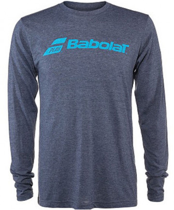 Babolat Men's Long Sleeve Logo Tee Heather Navy 911072-U09