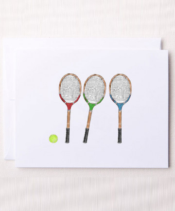 Bloom Design Note Cards Wood Racquets Notes-WR