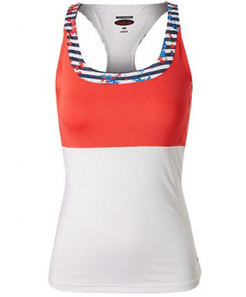 Bolle Catalina HP Racerback Tank White / Coral Red 8482-0110