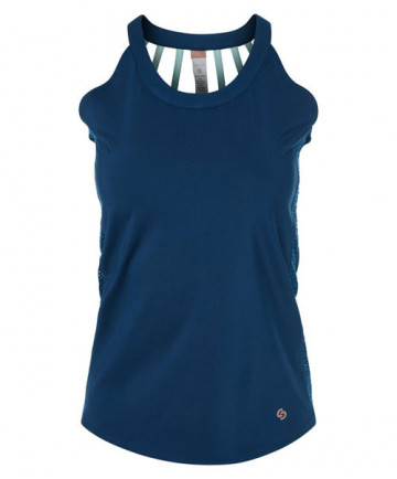 Cross Court Blue Abyss Racerback Strappy Tank-Poseidon 8434-8032
