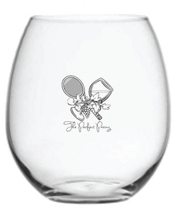 Cute Tennis Perfect Pairing Stemless Wine Glass  PP-SWG-W
