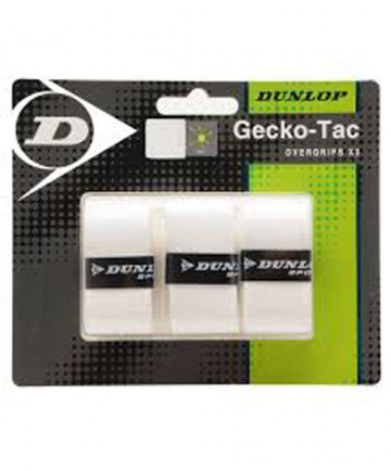 Dunlop Gecko Tac Overgrips 3 Pack White T613183