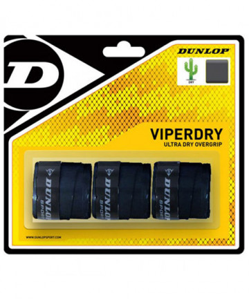 Dunlop ViperDry Overgrips 3 Pack Black T613210