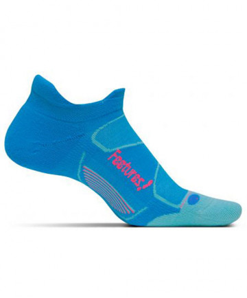 Feetures! Elite Max Cushion No Show Tab Hawaiian Blue Socks , Medium