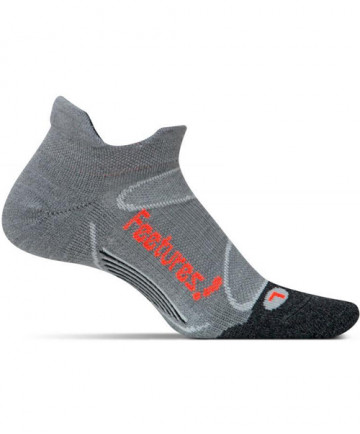 Feetures! Merino plus Light Cushion No Show Tab Grey Socks, Large EM500603
