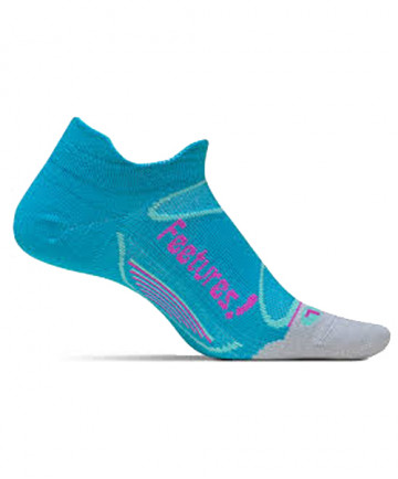Feetures! Merino plus Light Cushion No Show Tab Blue Lagoon Socks, Mediu EM50982