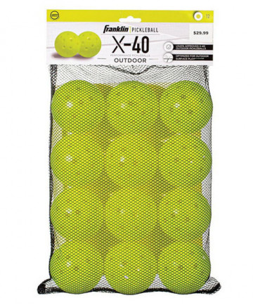 Franklin X-40 Outdoor Pickleball 12pack Yellow 52897