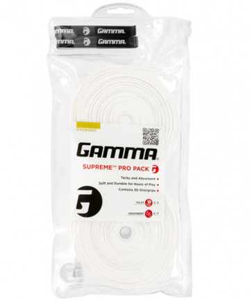 Gamma Supreme Overgrips 30 Pack White AGSO3