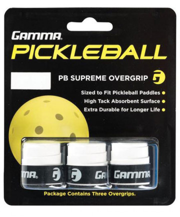 Gamma Pickleball Supreme Overgrips 3-Pack White APBSO10