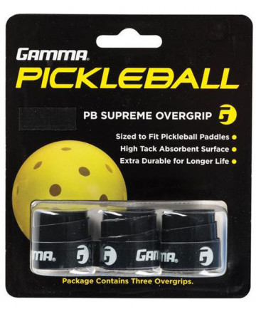 Gamma Pickleball Supreme Overgrips 3-Pack Black APBSO11