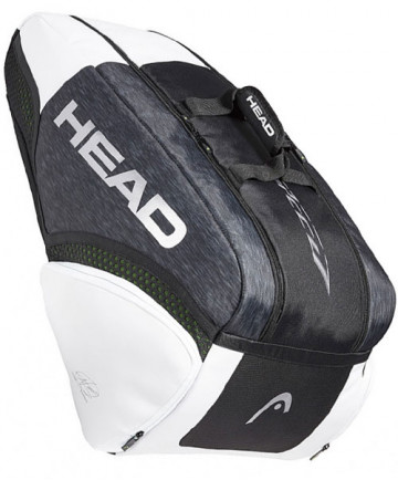 Head Djokovic Speed 9R Super Combi Tennis Bag Black/White 283019-BKWH