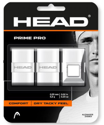 Head Prime Pro Overgrips 3 Pack White 285319