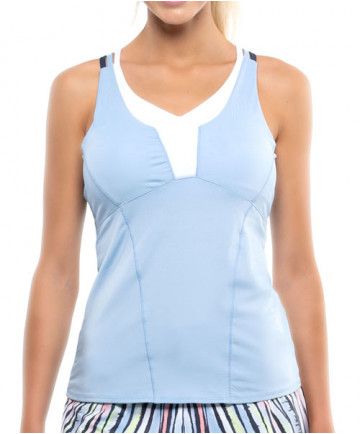 Lucky In Love Going Wild Double Cross Cami Tank-Cloud CT349-418