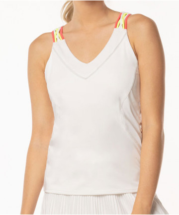 Lucky In Love Neon Vibes Entwine Racerback Tank White CT521-120