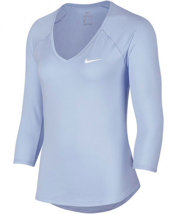Nike Women's Pure 3/4 Sleeve Top Hydrogen Blue 728791-466