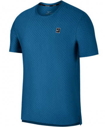 Nike Men's Short Sleeve Checkered Top Military Blue 855279-418