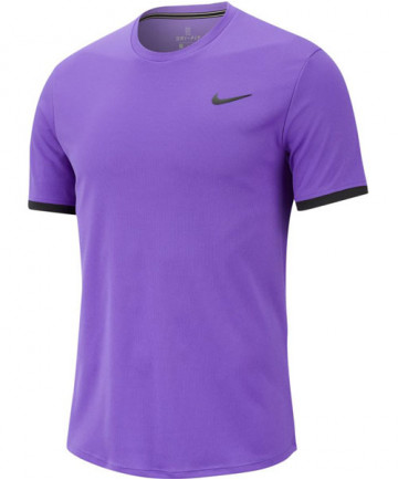 Nike Men's Court Dry Short Sleeve Color Block Top Psychic Purple 939134-550