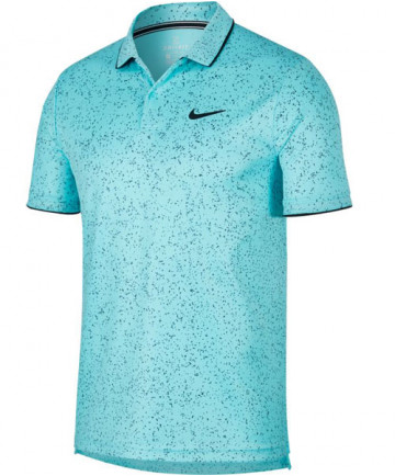 Nike Men's Court Dry Print Polo Light Aqua AT4148-434