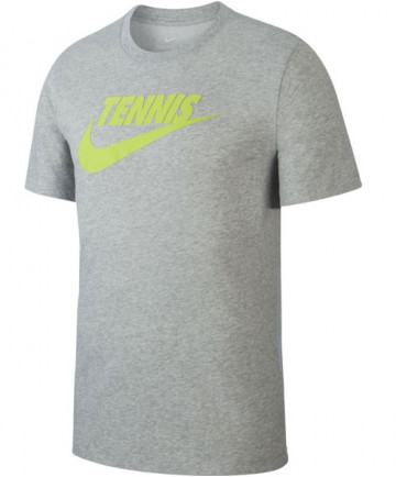Nike Men's Court Dri FIT Tennis Tee T-Shirt Dark Grey Heather CJ0429-063