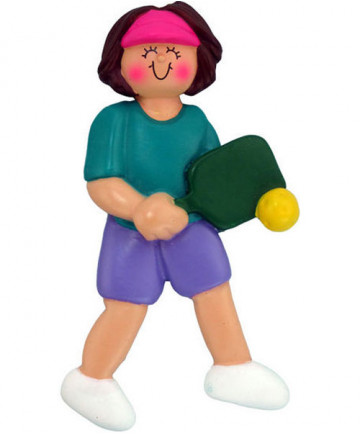 Ornament Central Female Pickleball Ornament Brunette 317-FBR