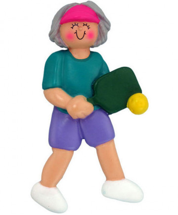 Ornament Central Female Pickleball Ornament Gray 317-FGR