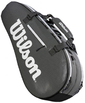 Wilson Super Tour 2 Compartment Small 6 Pack Tennis Bag Grey WRZ843906