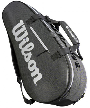 Wilson Super Tour 2 Compartment Large 9 Pack Tennis Bag Grey WRZ843909