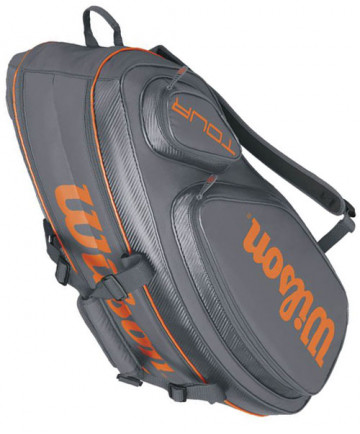 Wilson Tour V 9 Pack Bag Grey/Orange WRZ847409