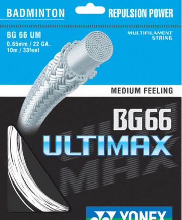 Yonex BG 66 UltiMax Badminton String 22 White