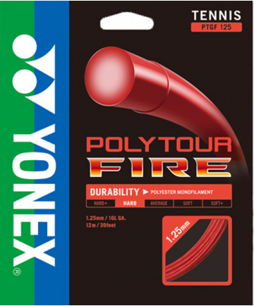 Yonex PolyTour Fire 16L 1.25MM String Red PTGF125