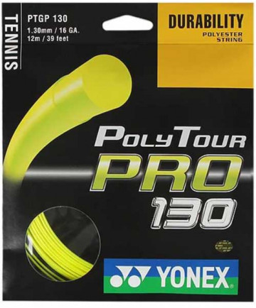 Yonex PolyTour Pro 16 1.30mm String- Yellow PTGP130