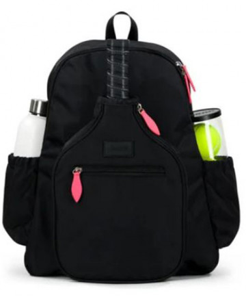 Ame & Lulu Pickleball Time Backpack-Black-Coral PBTB291