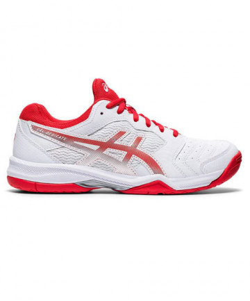 Asics Women's GEL Dedicate 6 Shoes White/Fiery Red 1042A067-107