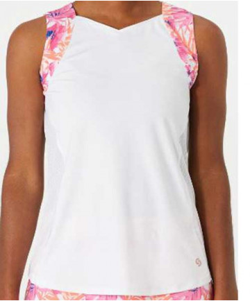 Cross Court Magnolia High Neck Tank-White 8432-0110