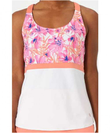 Cross Court Magnolia RacerbackTank-Print-White 8433-0110