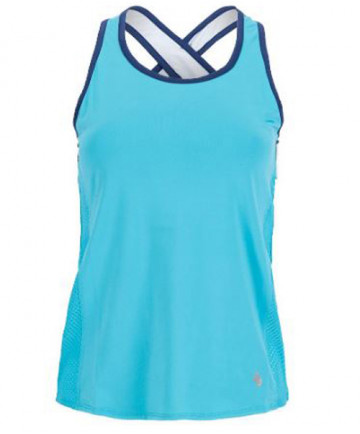 Cross Court Indigo  X Back Tank-Aqua 8458-4381