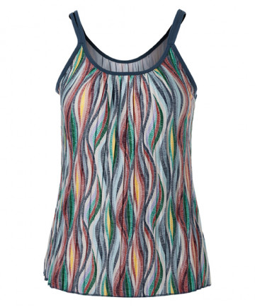 Lucky In Love Knit Happens Pleated Tank- Slate CT648-c23407