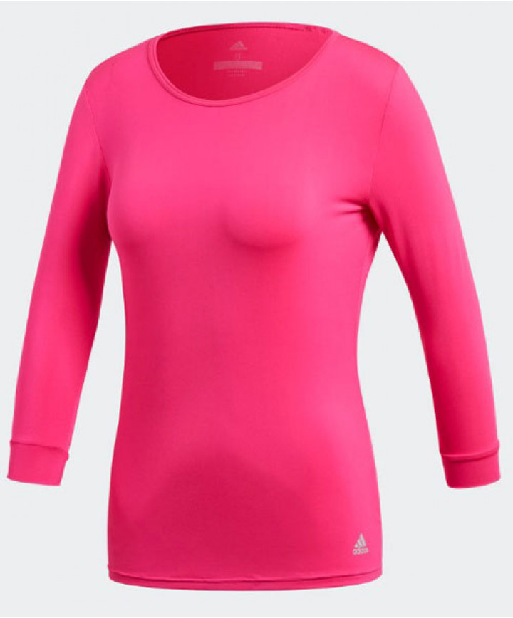 Adidas Advantage 3 4 Sleeve Tee Top Shock Pinnk CY1891 Apparel