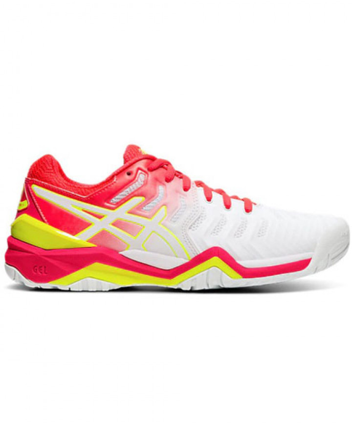 Asics Women s GEL Resolution 7 Shoes White Laser Pink E751Y.116 Shoes