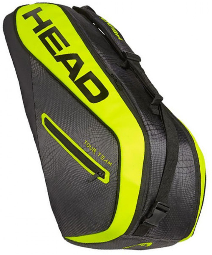 Head Extreme 6R 6 Pack Combi Tennis Bag Black Neon Yellow 283419 BKNY