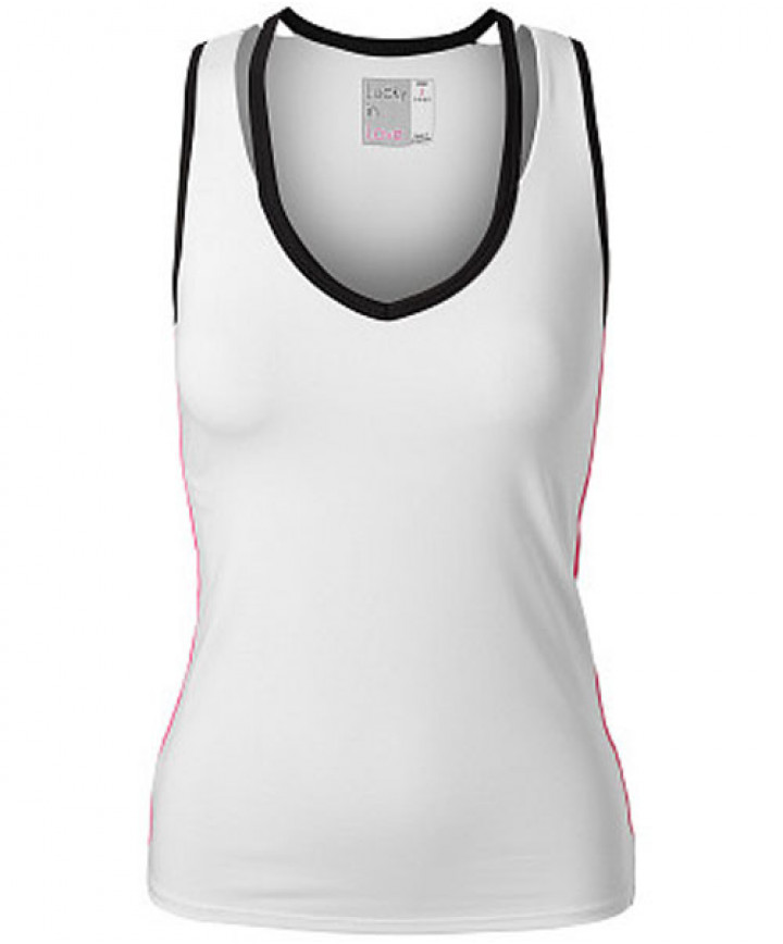 Lucky In Love Off The Charts V Neck Cutout Tank White Ct422 120