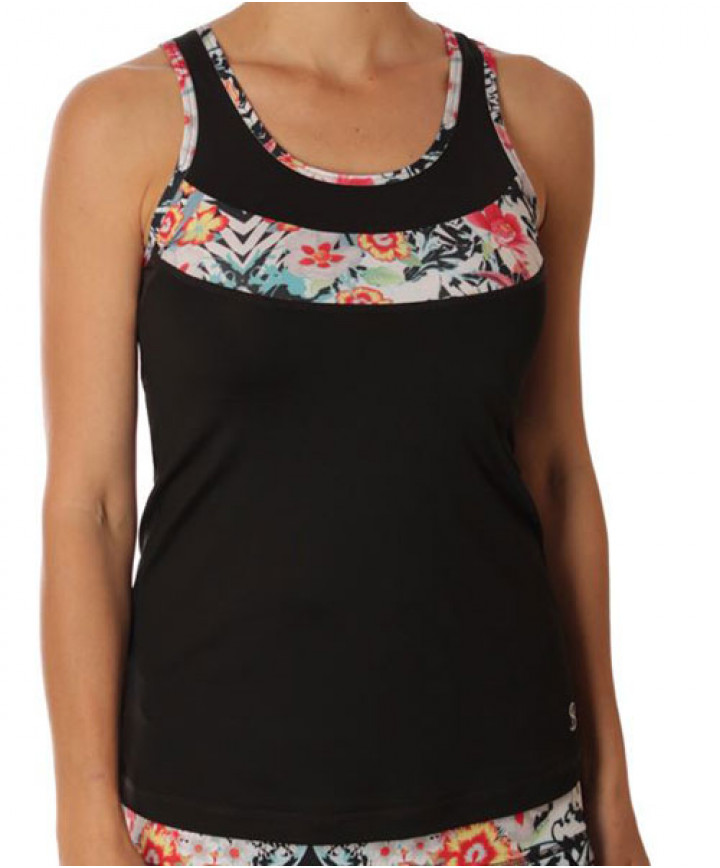 Sofibella Melbourne Full Back Athletic Current Tank Black 1817 Blk