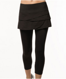 Lucky In Love Scallop Skirt Capri-Black CB11-001